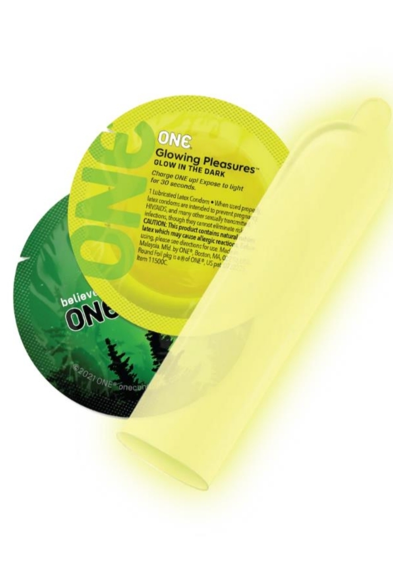Condón látex ONE GLOWING PLEASURE