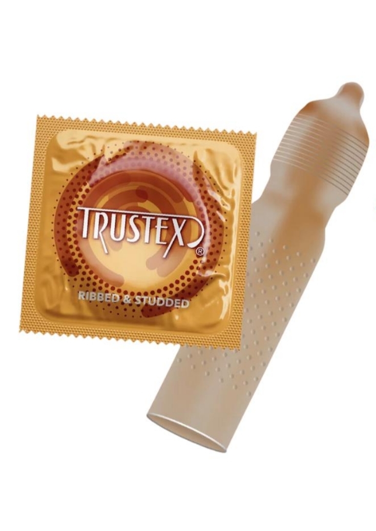 Condón látex TRUSTEX RIBBED & STUDDED