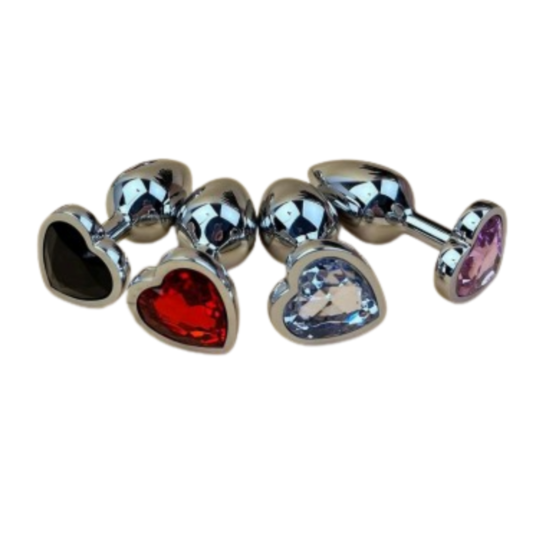 plug anal metálico Diamante corazón chico