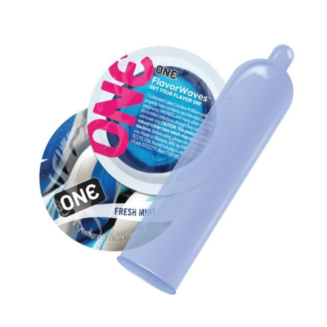 Condón látex ONE FLAVOR WAVES Pack